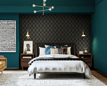Load image into Gallery viewer, Gold and Black Peel and Stick Wallpaper - Modern Geometric Design 17.7"x393.7"
