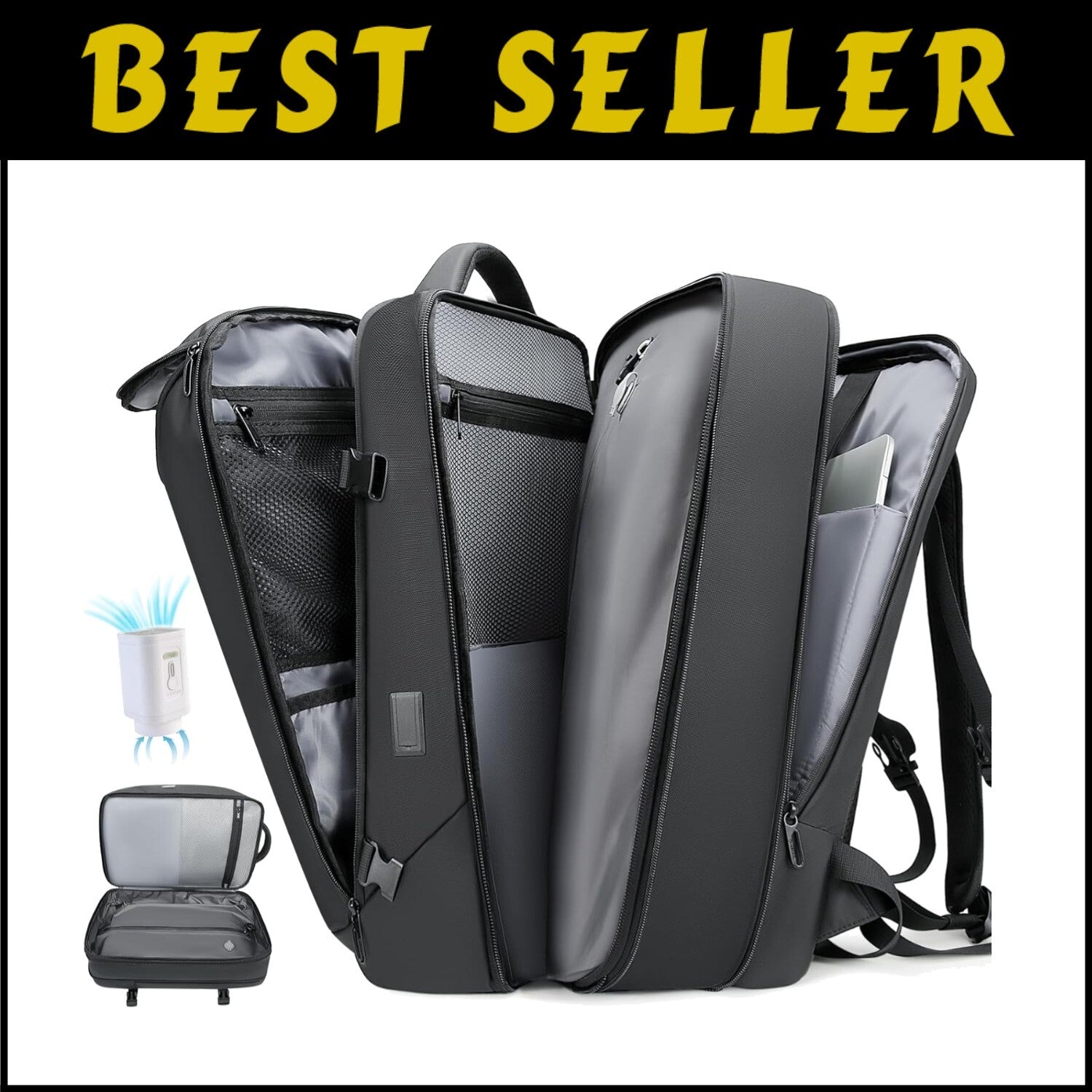 Water-Resistant 50L Compression Backpack with Laptop Compartment - Travel Ready