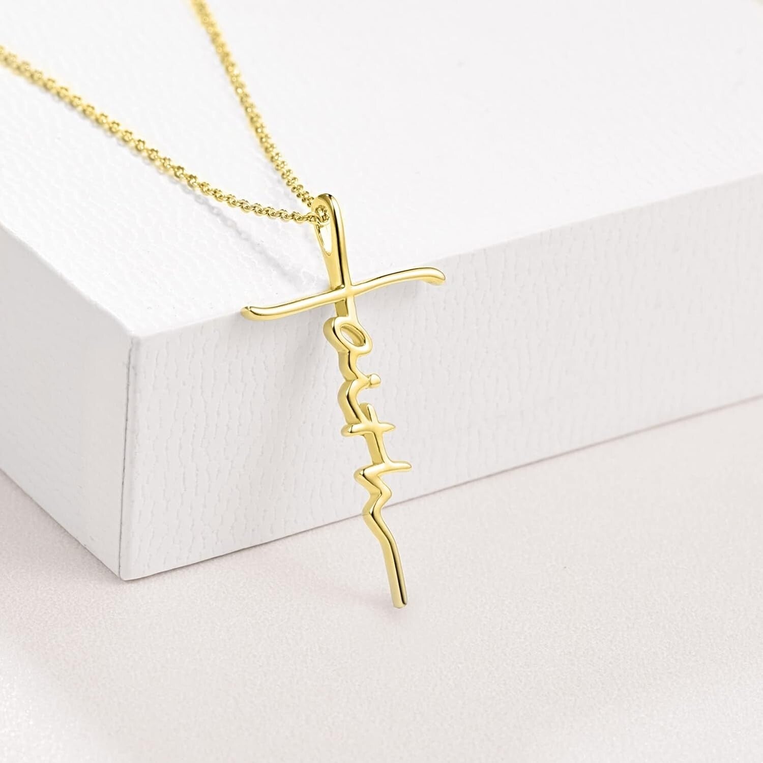 Women’s 925 Sterling Silver Cross Necklace - Beautiful Faith Pendant Jewelry