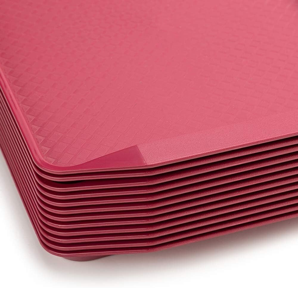 16.95" x 11.82" Modern Plastic Fast Food Trays - Set of 12 for Versatile Use