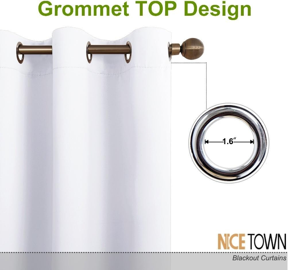 Elegant Extra Wide Blackout Curtain - Thermal Insulated Grommet Panel, 100"W ...