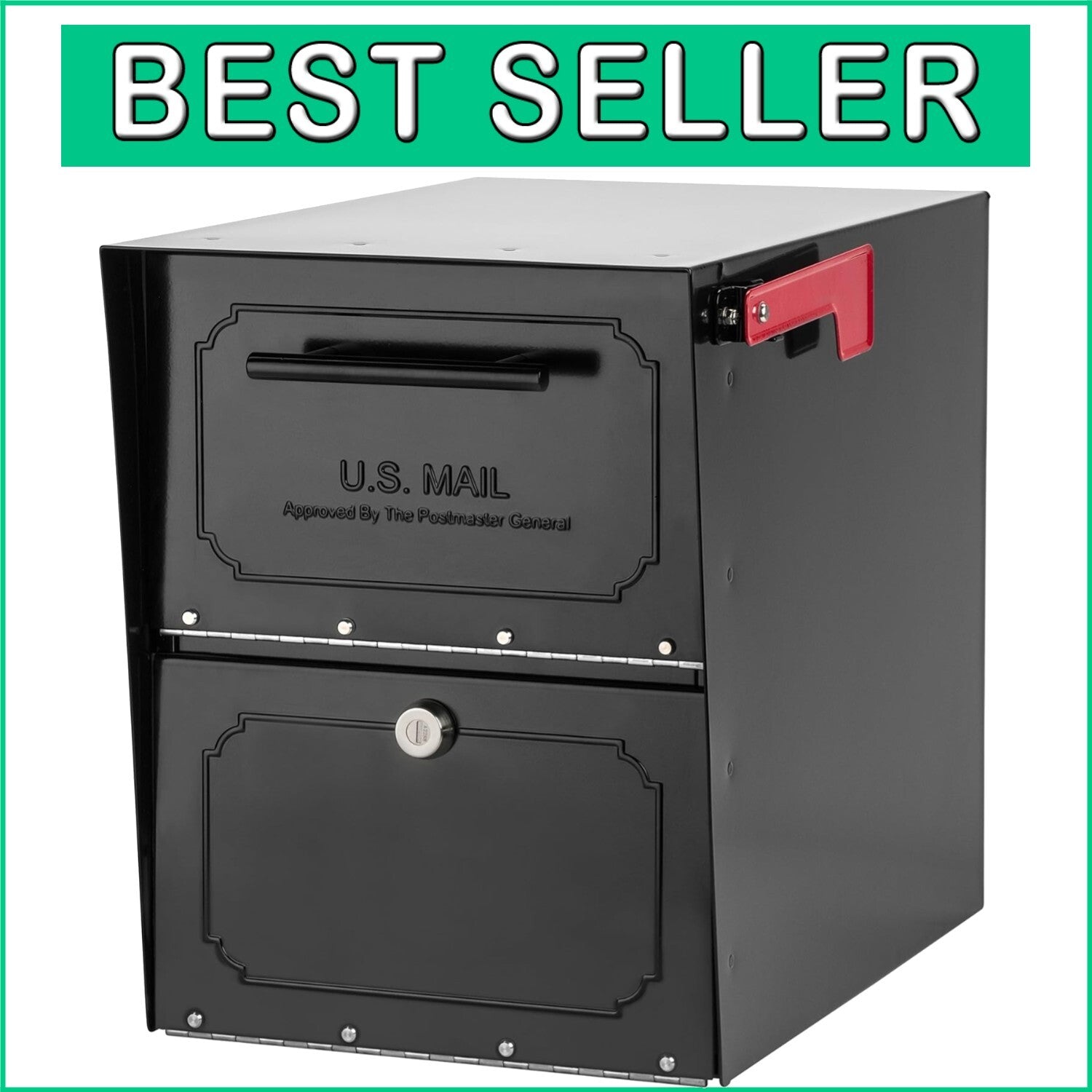 Durable Post Mount Mailbox with Enhanced Security and Oversized Storage