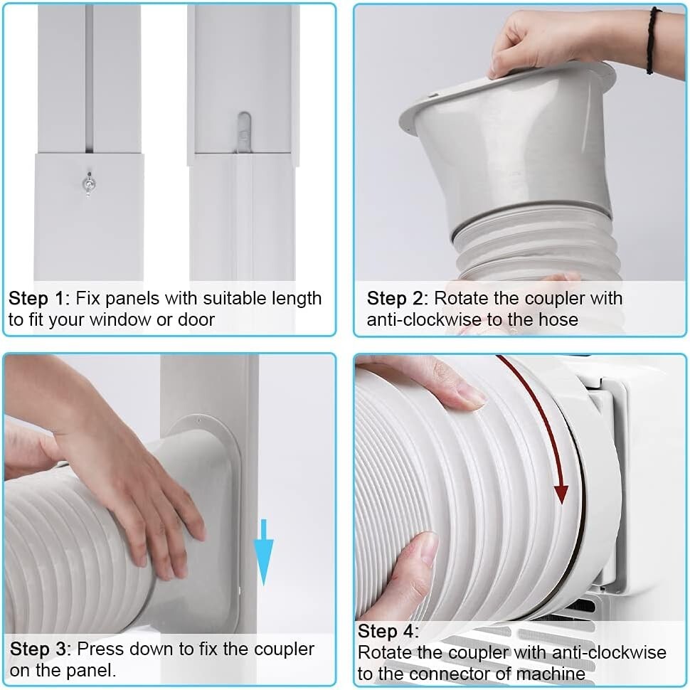 Efficient Portable AC Window Vent Kit - Fits Horizontal & Vertical Windows