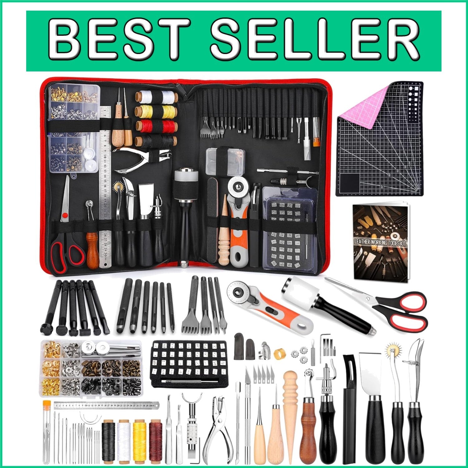 Versatile 415 PCS Leather Tools Kit – Ideal for DIY Crafts & Creative Projects
