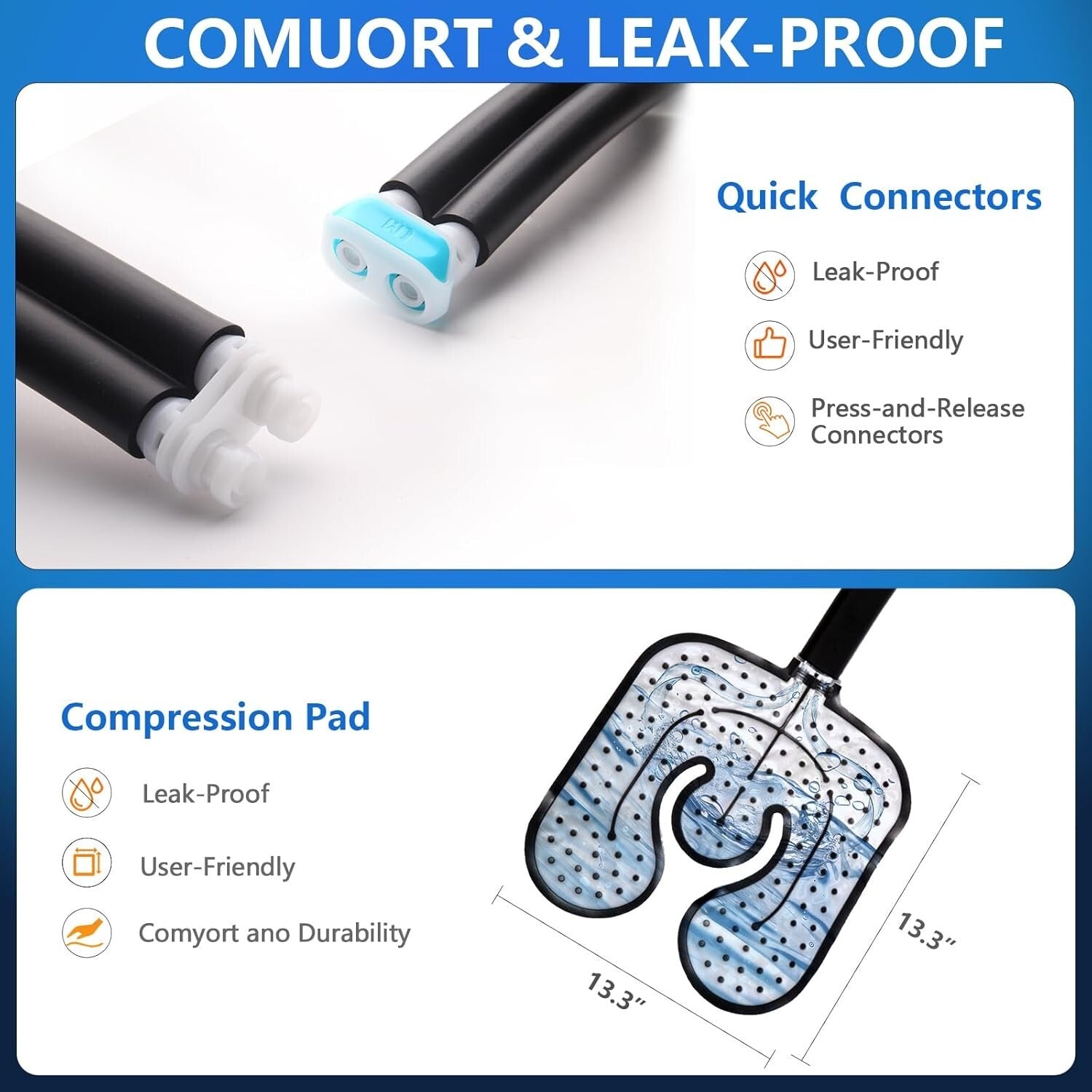 Ergonomic Ice Machine for Knee & Ankle Pain Relief with Programmable Features