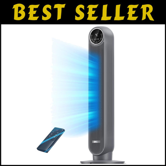 Quiet 90° Oscillating Tower Fan with Touch & Remote Control - Ideal for Bedrooms