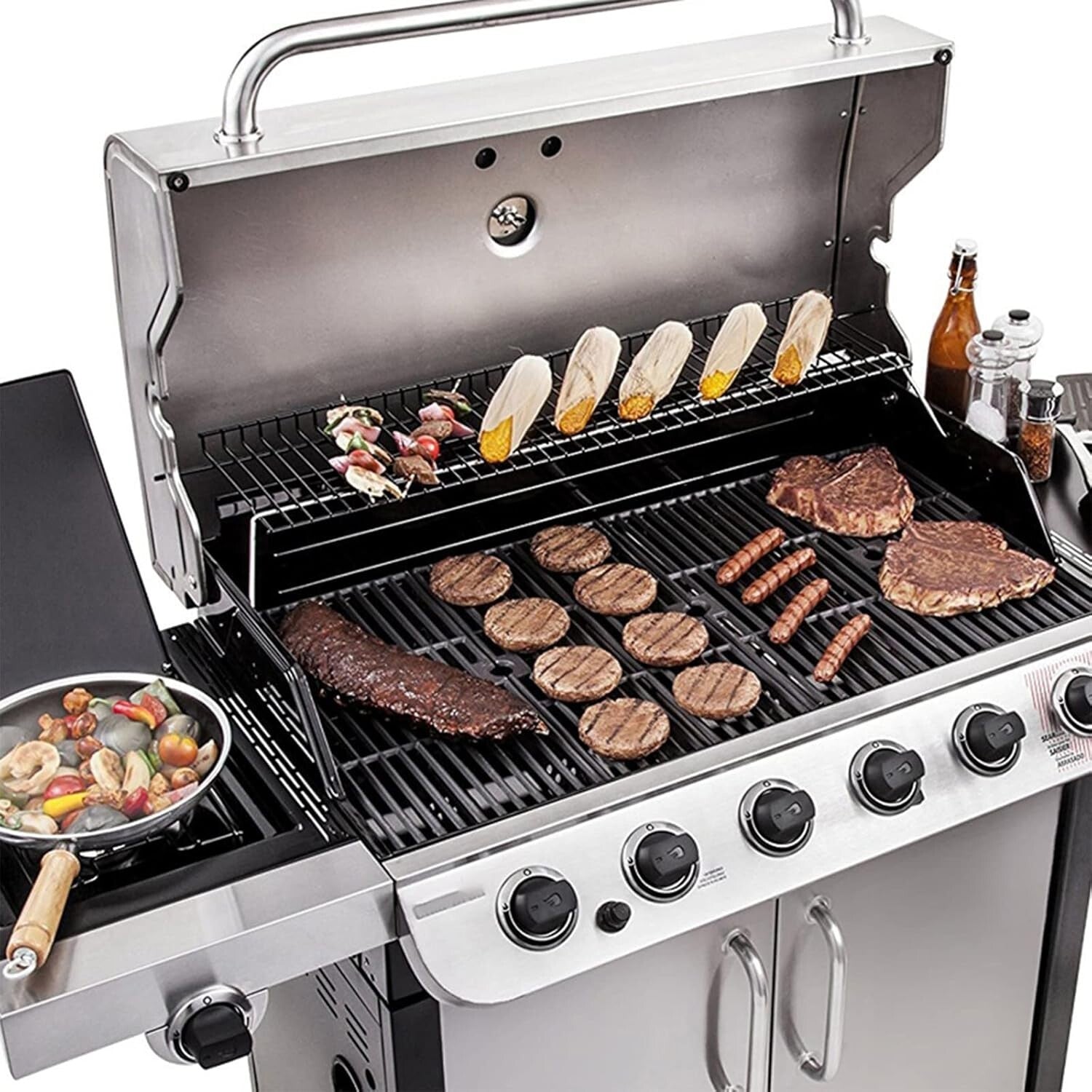 Versatile 2 Piece Cast Iron Grill Grates - Fits Charbroil Gas Grills 463673017