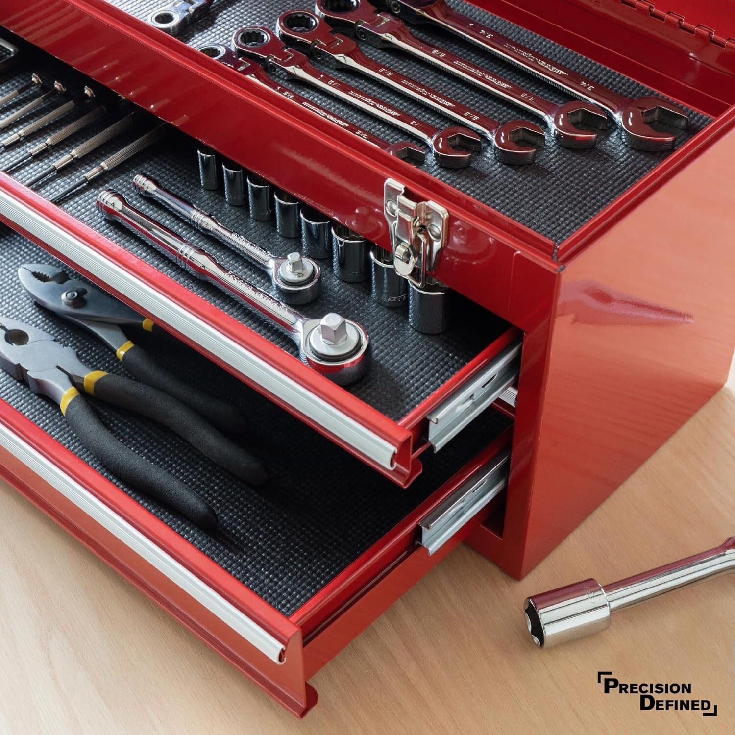 Versatile Washable Black Tool Chest Liner - 24' x 18' Non-Slip Drawer Insert