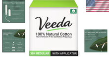 Load image into Gallery viewer, 100% Natural Cotton Regular Tampons with Leak-Proof Protection - 384 Count