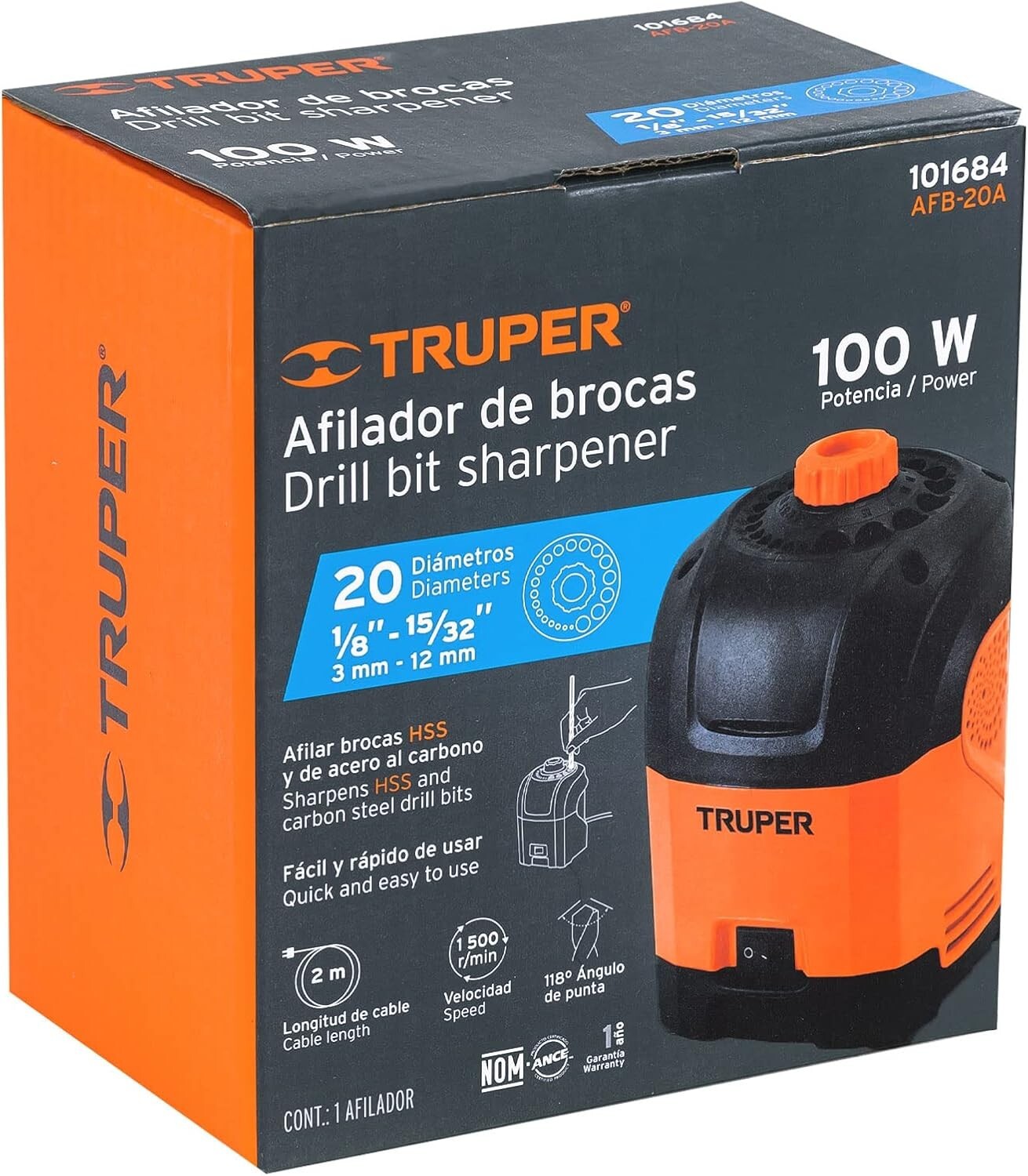 Effortless Electric Sharpener for 118° Drill Bits - Lightweight and Efficient