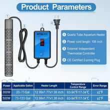 Load image into Gallery viewer, Smart Temperature Control Aquarium Heater 300W - Ideal for Freshwater/Saltwater