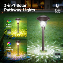 Load image into Gallery viewer, Elegant 8 Pack Solar Pathway Lights - Waterproof Glass, Color Changing Modes