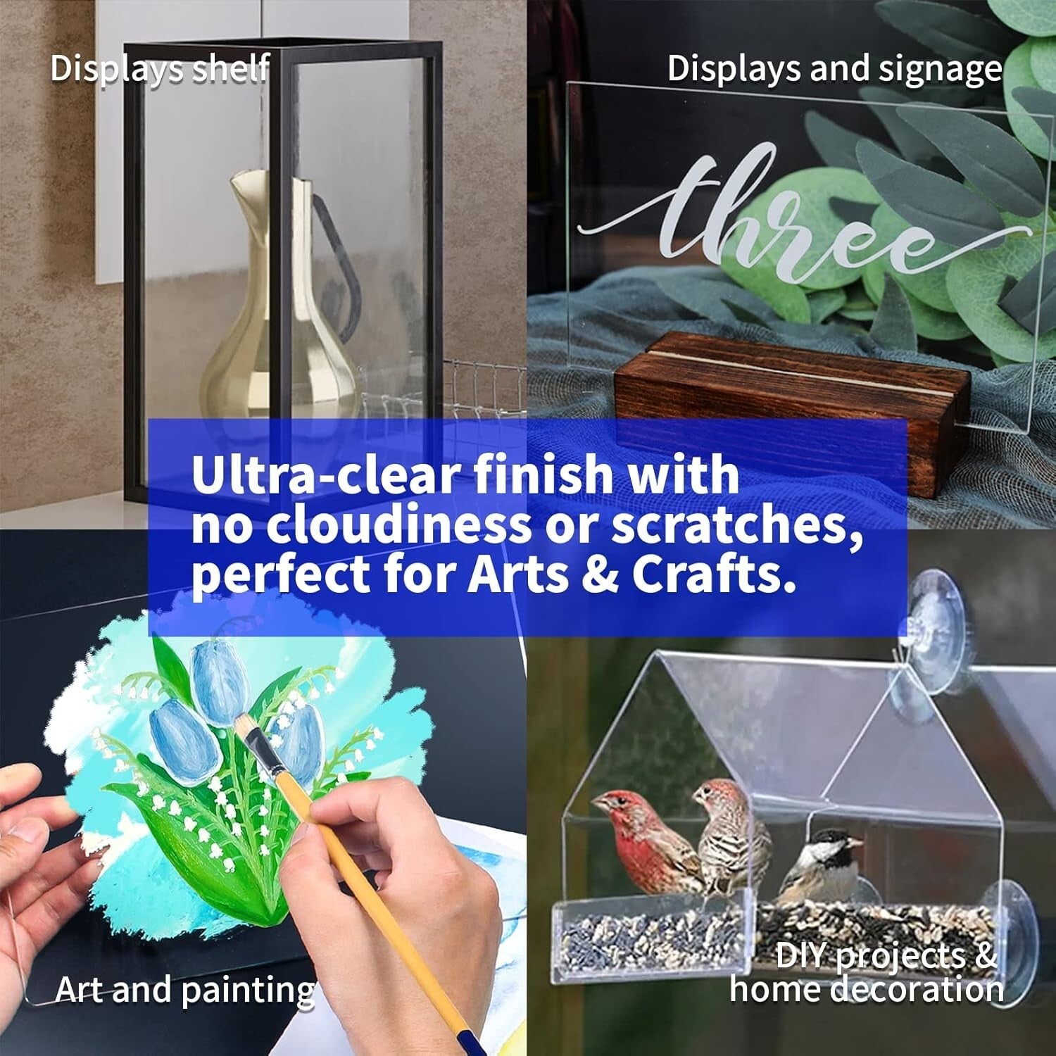 Recyclable PET Clear Acrylic Sheets - 2 Pack, 36" x 24" for Events & Displays