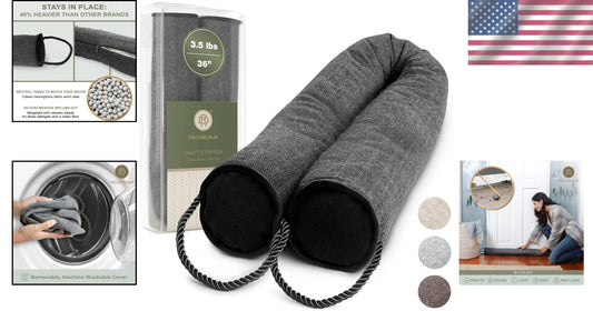 Designer Draft Blocker with Dual Satin Handles - 36" Home Insulation Solution