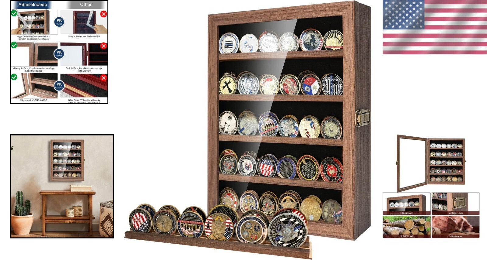 Military Challenge Coin Display Case
