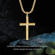Load image into Gallery viewer, Stylish Sterling Silver Cross Necklace - Perfect Gift for Men, 24 Inch Chain