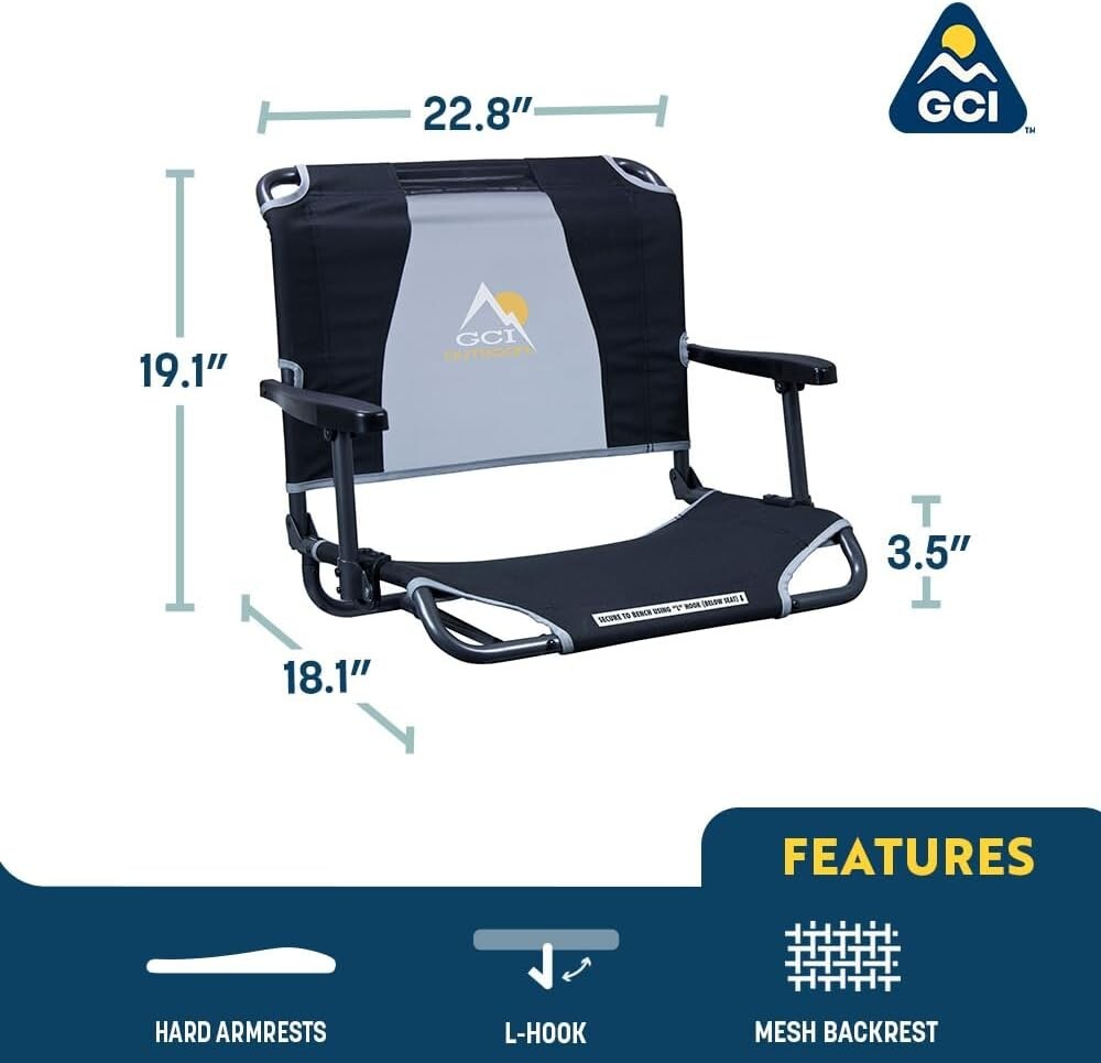 Comfortable Royal Blue Stadium Chair with Armrests - Maximum Support & Style