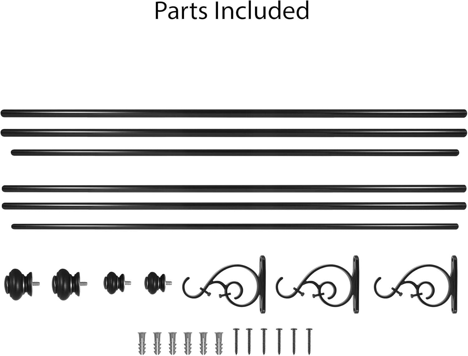 Adjustable Double Curtain Rod Set in Antique Bronze, 72-144" for Timeless Style