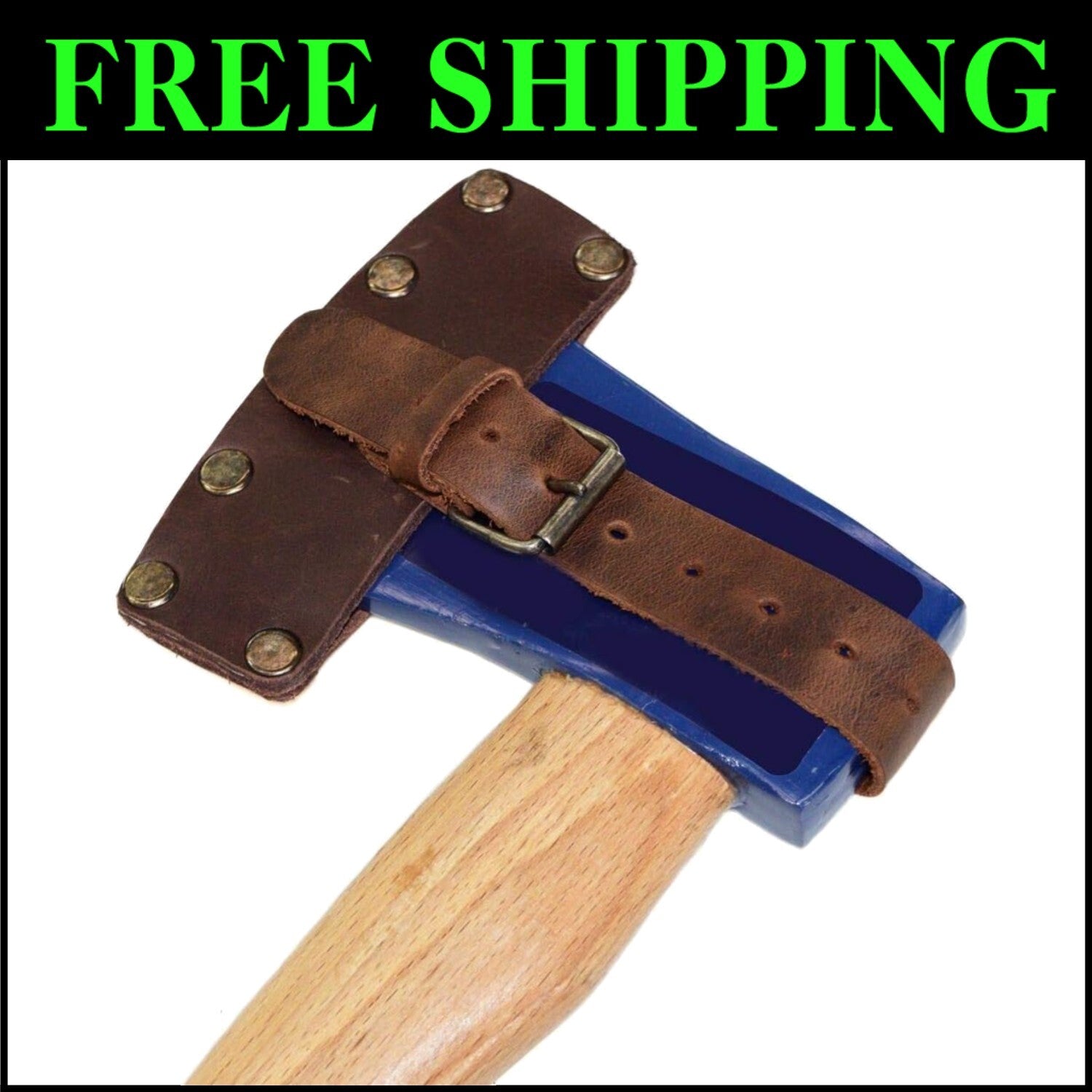 Handmade Full Grain Leather Hatchet Sheath with Adjustable Strap - Rustic Charm