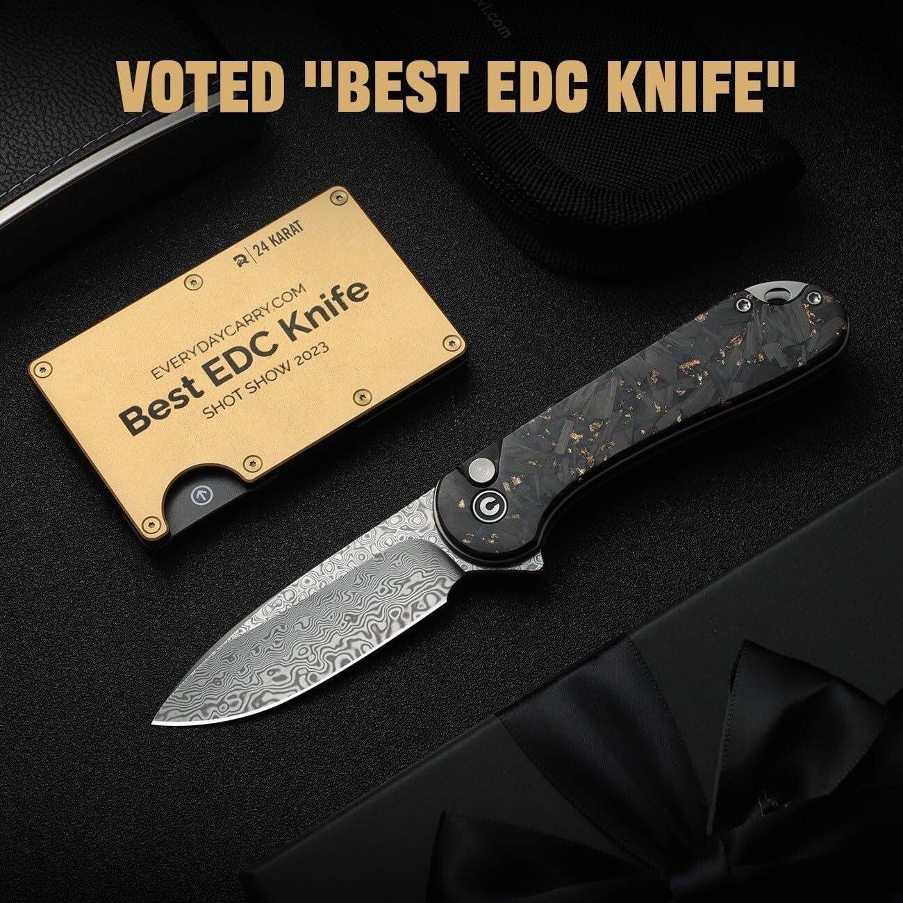 Elegant 2.96" Damascus Blade Knife with Deep Carry Clip for EDC Enthusiasts