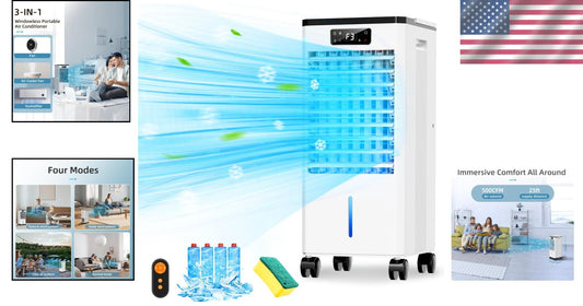 Adjustable Speed Evaporative Air Cooler - Remote Control & Touch Operation