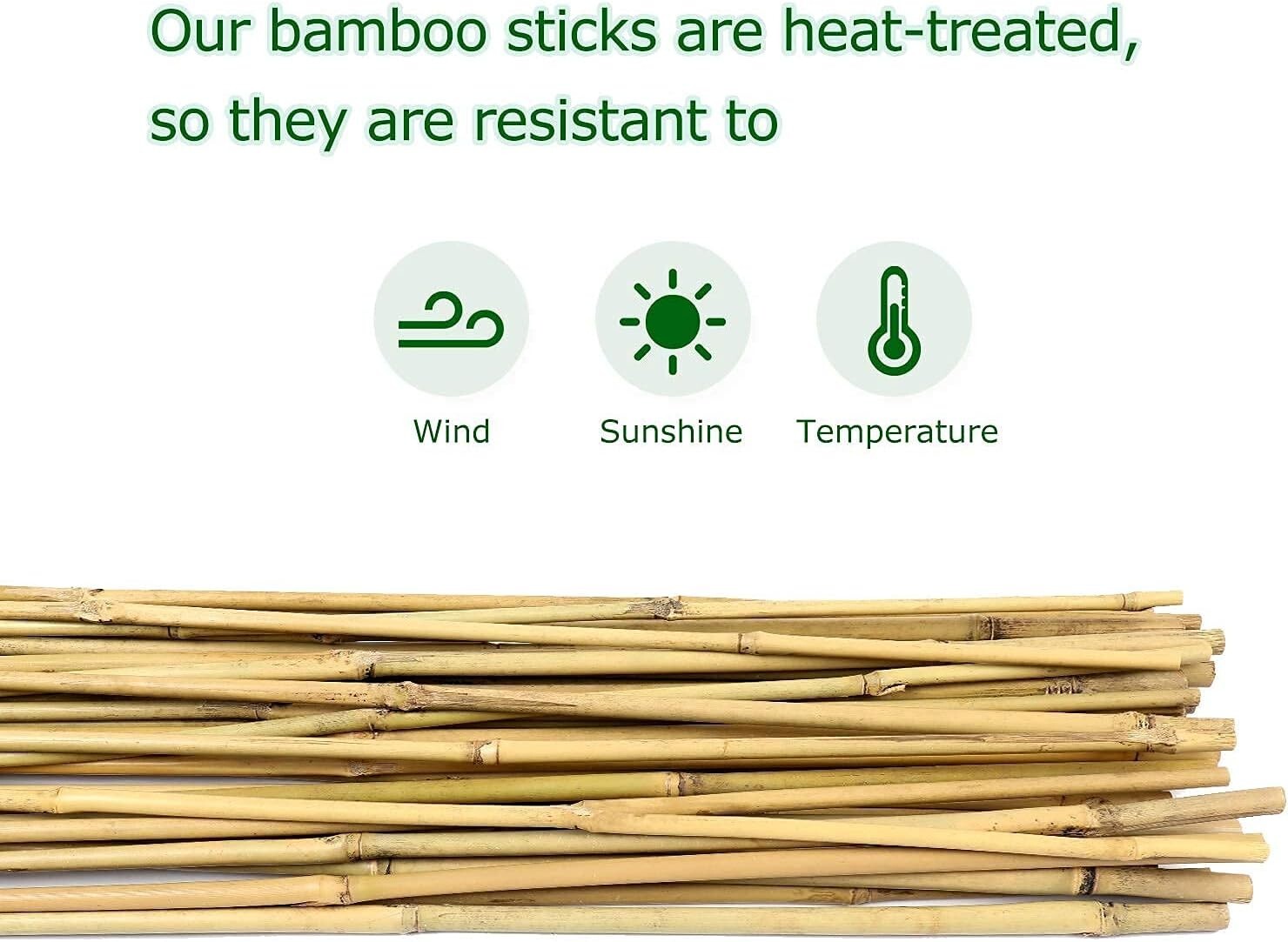 6ft Handmade Bamboo Garden Stakes – Lightweight Natural Support for Vegetables
