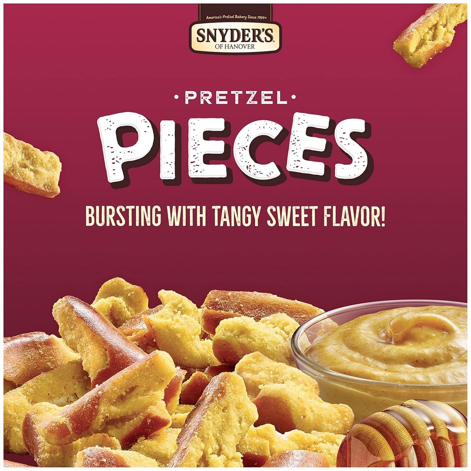 Deliciously Crunchy Honey Mustard & Onion Pretzel Snacks - 12 Bags of 11.25 Oz