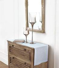 Load image into Gallery viewer, Elegant Light Blue 14 x 132 Inches Pure Linen Table Runner - Classic Hemstitch