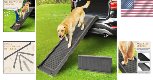 Portable 68.5” Dog Ramp for Large Dogs – Sturdy, Anti-Slip, 300 lbs Capacity