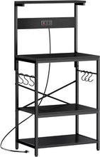 Load image into Gallery viewer, Functional Microwave Stand with Storage and Adjustable Shelves - Black Finish