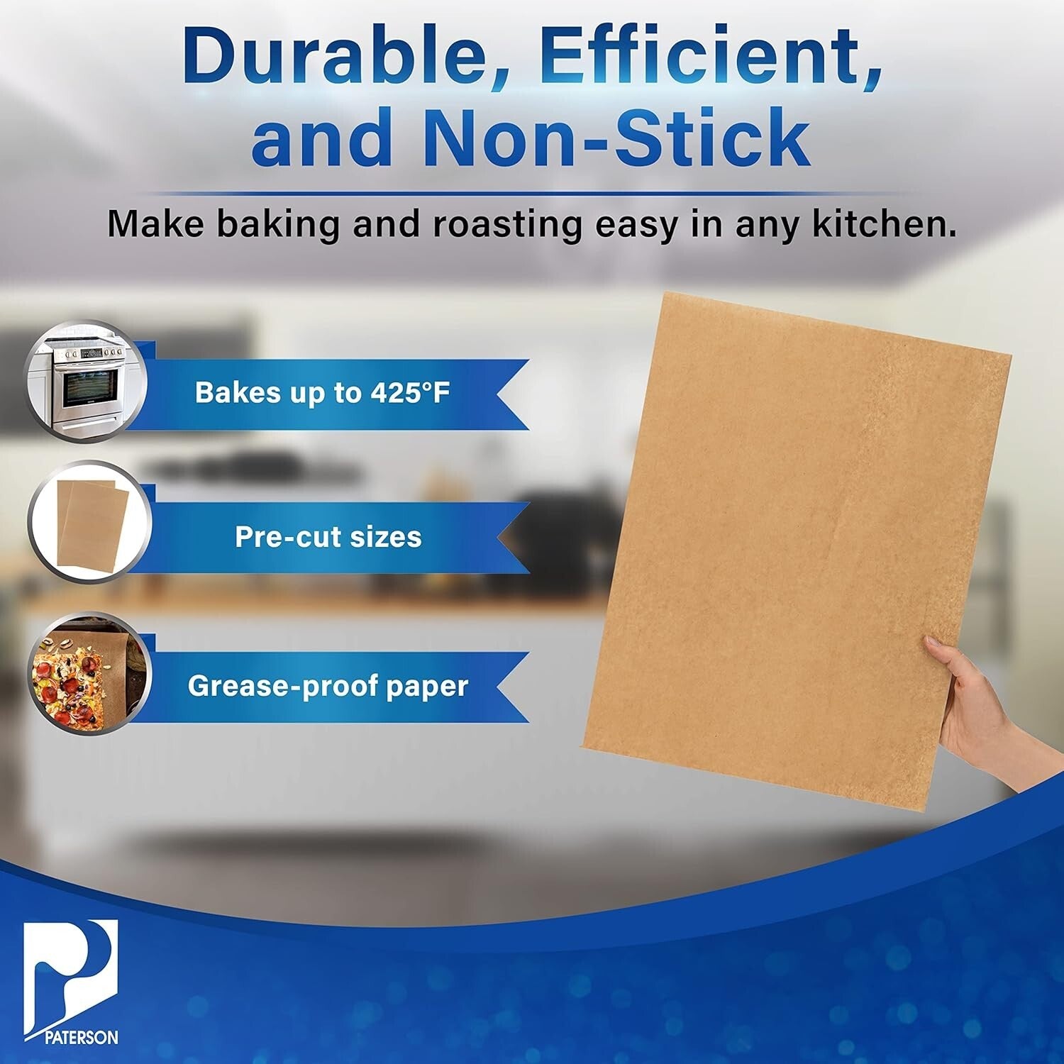 12" x 16" Half Size Commercial Baking Parchment Paper - 1000 Grease-Proof Sheets