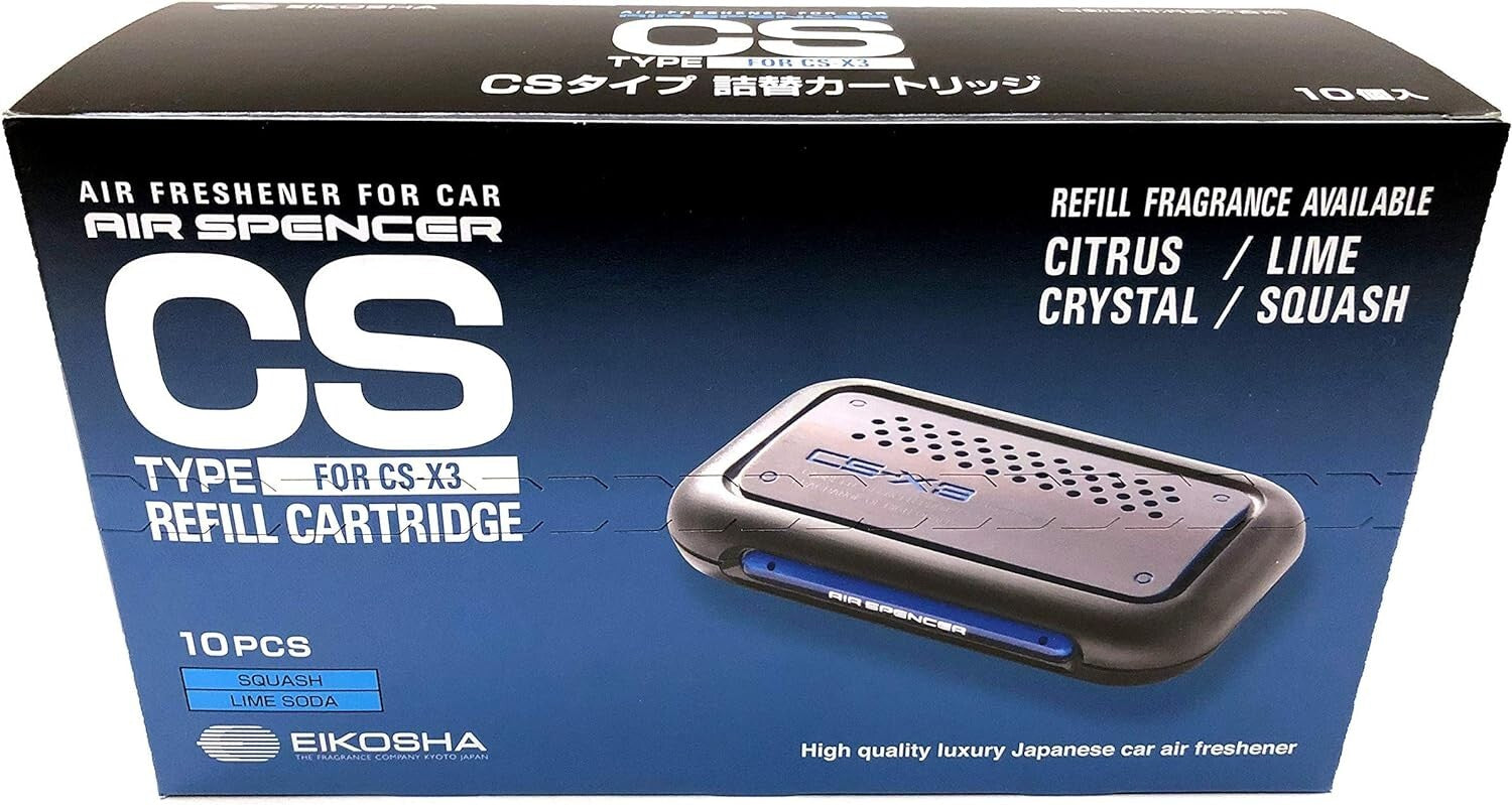 CS-X3 Squash Air Freshener Refill Cartridges - 10 Pack for Lasting Freshness