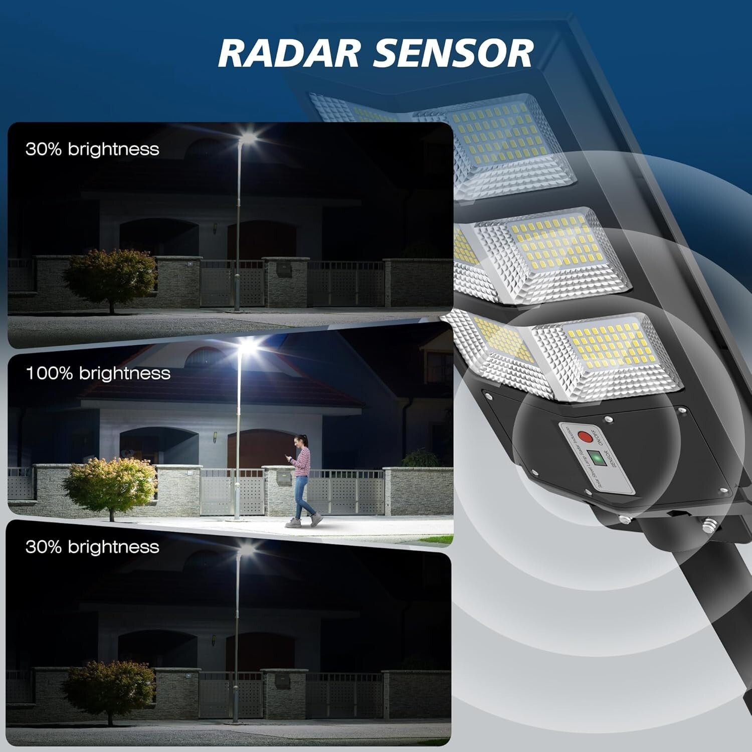 Dusk to Dawn Solar Street Lights for Outdoor Security – 2 Pack, IP66 Waterproof