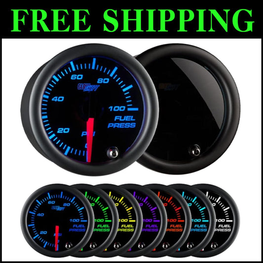 Electrifying 7-Color Display Fuel Pressure Gauge with 1/8-27 Sensor - 100 PSI