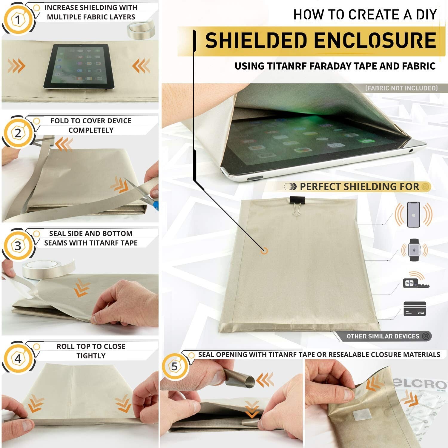2.5in Wide TitanRF Faraday Tape - 164ft Conductive Adhesive for RF Shielding