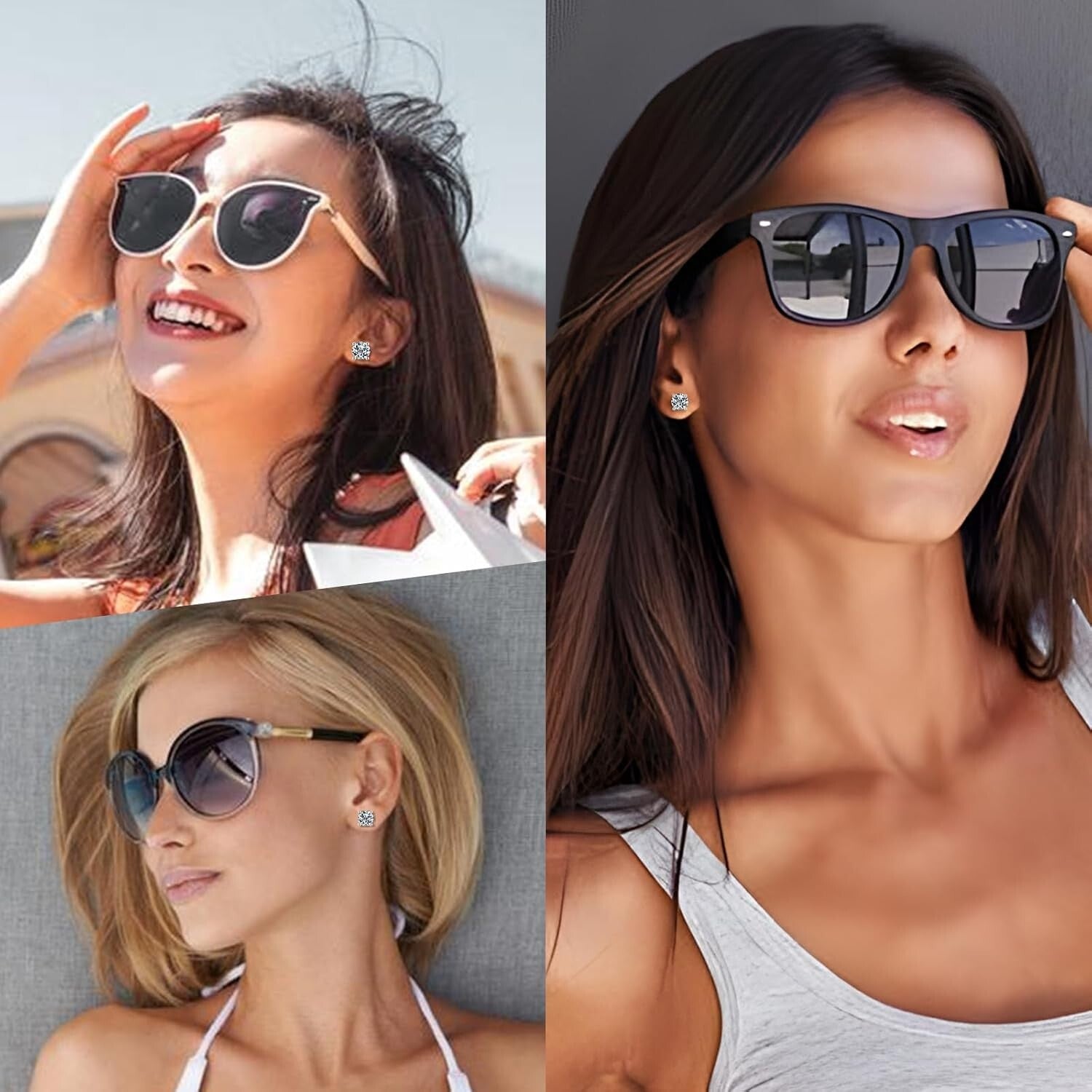 Elegant Moissanite Stud Earrings 3-10mm Screw Back Hypoallergenic - Luxury Gift