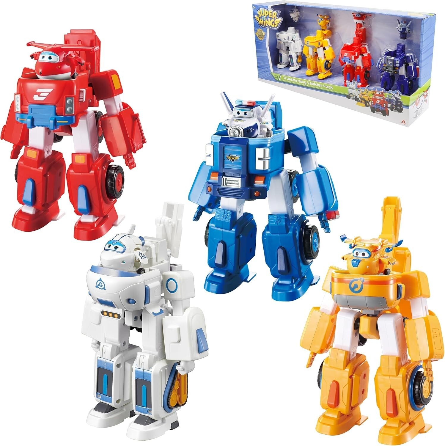 4-Pack Transforming Airplane Toys - Jett, Donnie, Paul & Astra Mini Figures