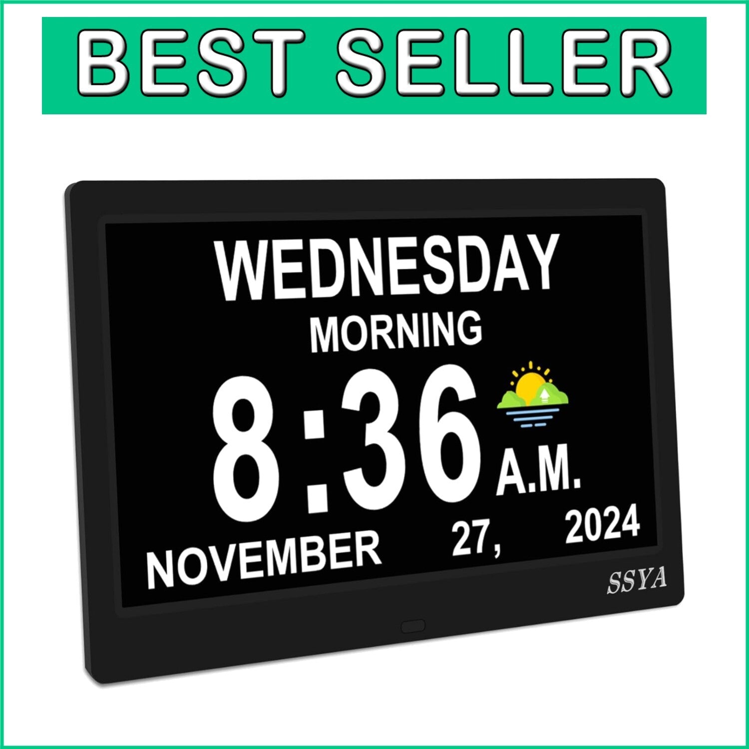 Dementia Clock for Seniors - 11.5'' Digital Calendar Alarm Clock with 12 Alarms