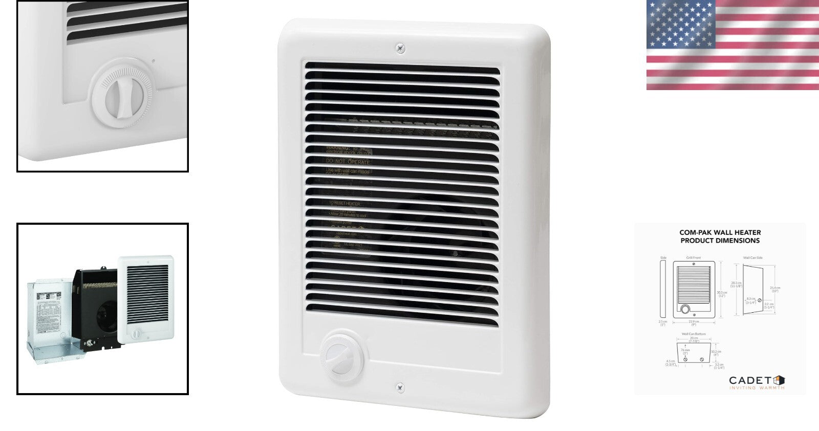 Fan Forced Electric Wall Heater 200 Sq. Ft. - Quiet & Efficient Performance