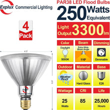 Load image into Gallery viewer, Super Bright 3300 Lumens LED Flood Light Bulbs - 250 Watt Equivalent, 4-Pack