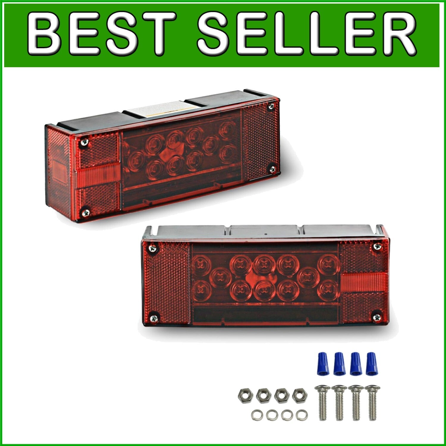 12V LED Waterproof Trailer Lights, Submersible Red Tail Lights for Boats & RVs