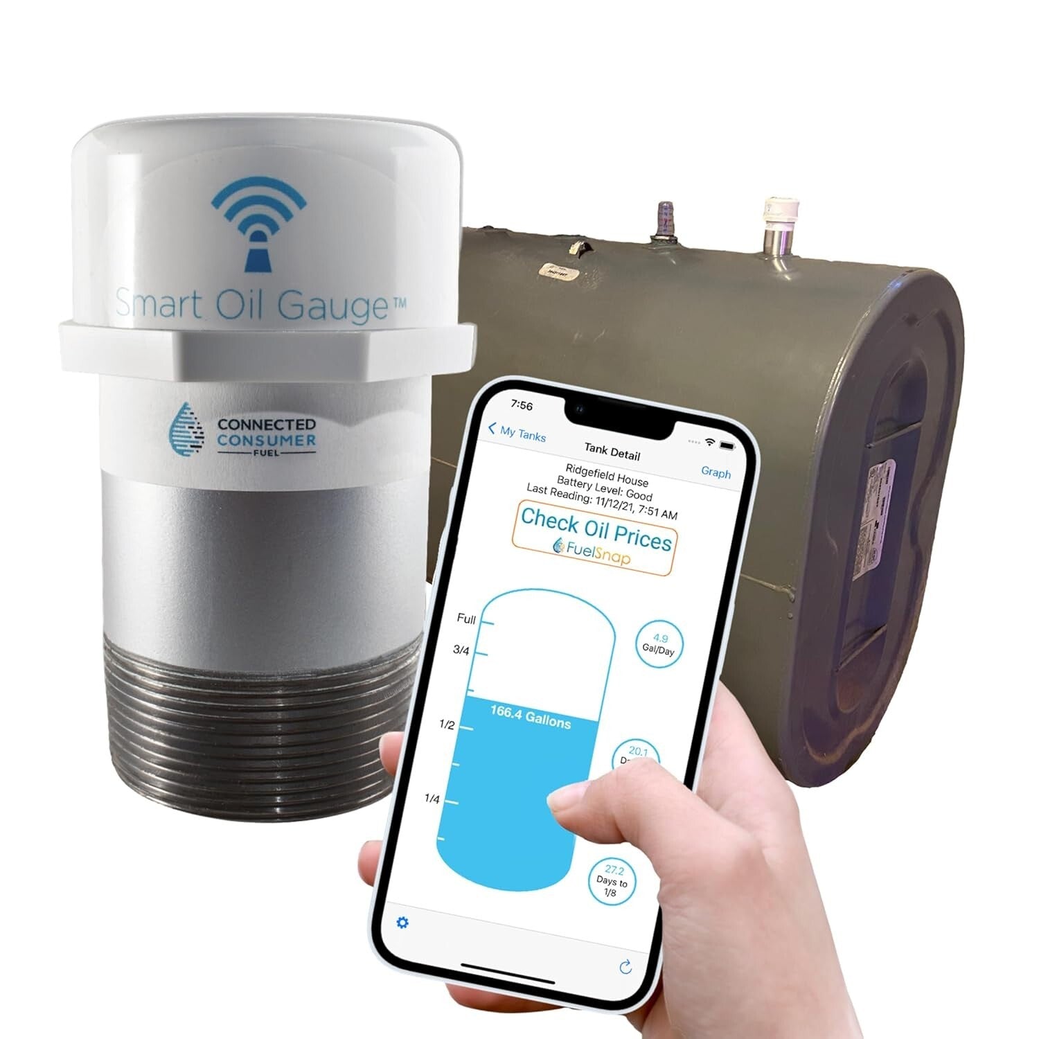 Alloy Steel Wi-Fi Heating Oil Tank Gauge - Low-Level Alerts & Energy Tracking