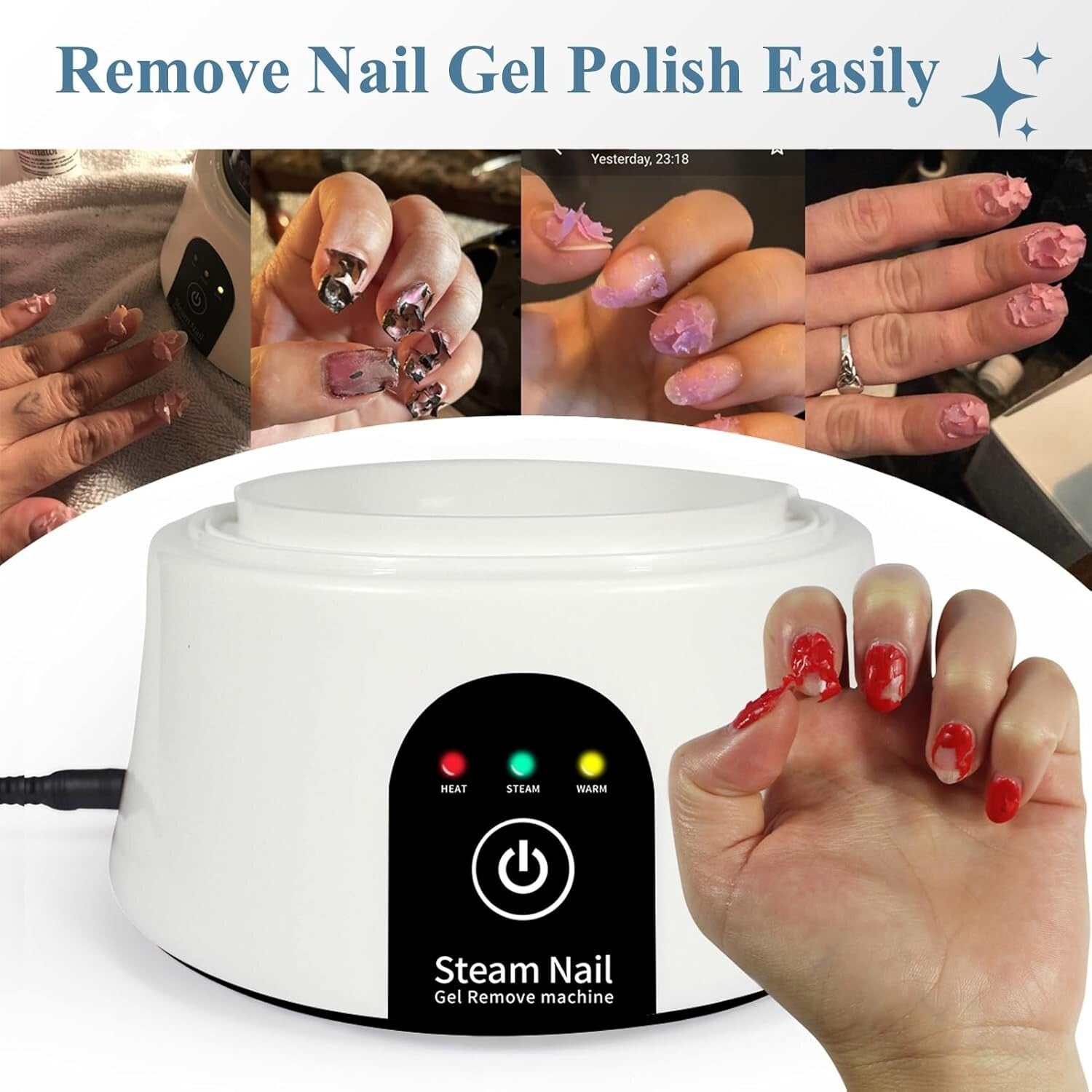 Electric Nail Soaking Bowl with Brush - Fast Gel Polish Remover, ISGR-01 Blue