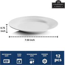 Load image into Gallery viewer, Classic Round White Plates Set - 12 Pieces, 7.5" Ceramic for Dining and Events