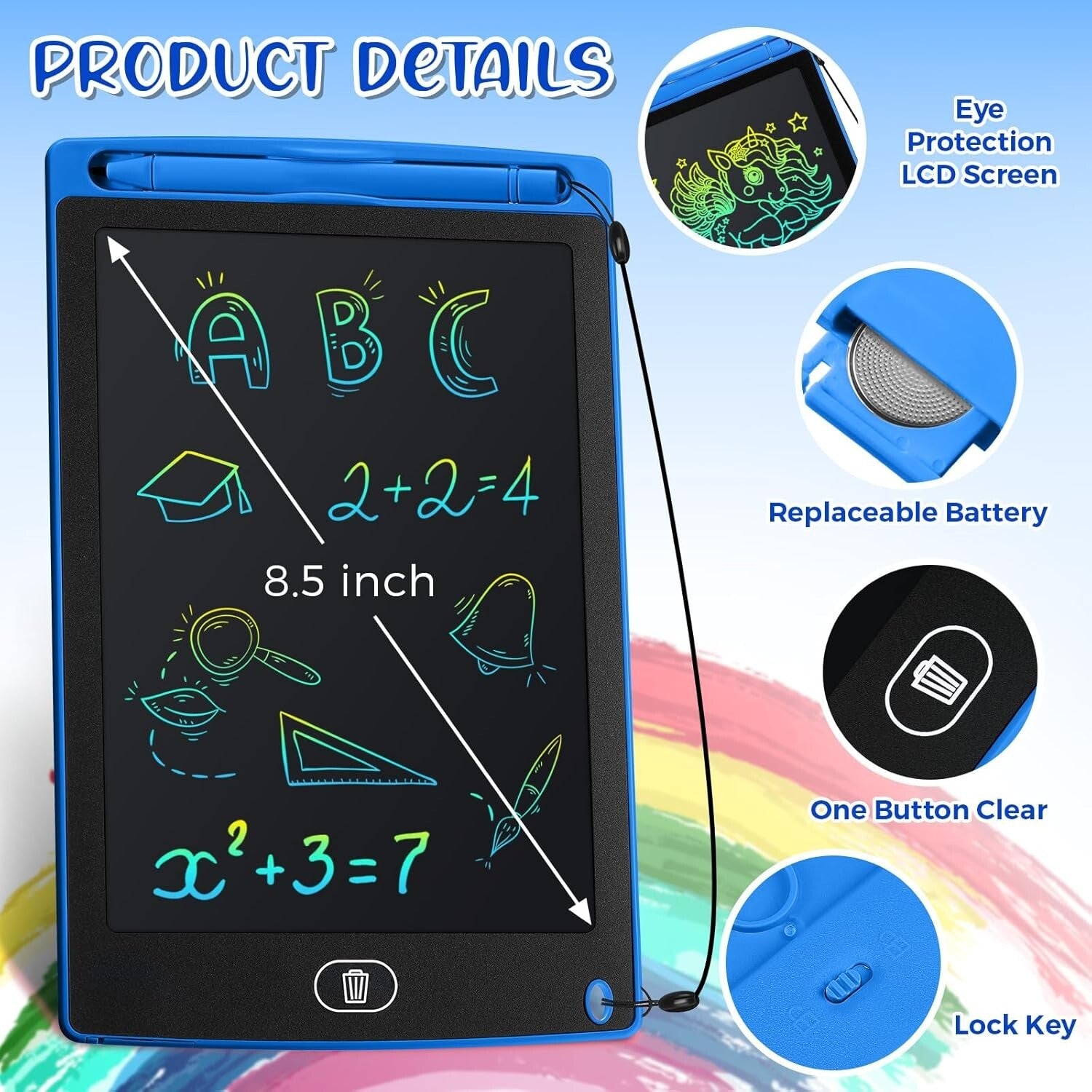 Educational 20 Pack LCD Writing Boards - 8.5-Inch Portable Doodle Pads for Kids