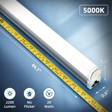 Load image into Gallery viewer, Durable T5 4FT LED Utility Light - 5000K Daylight White, 6 Pack with Accessories