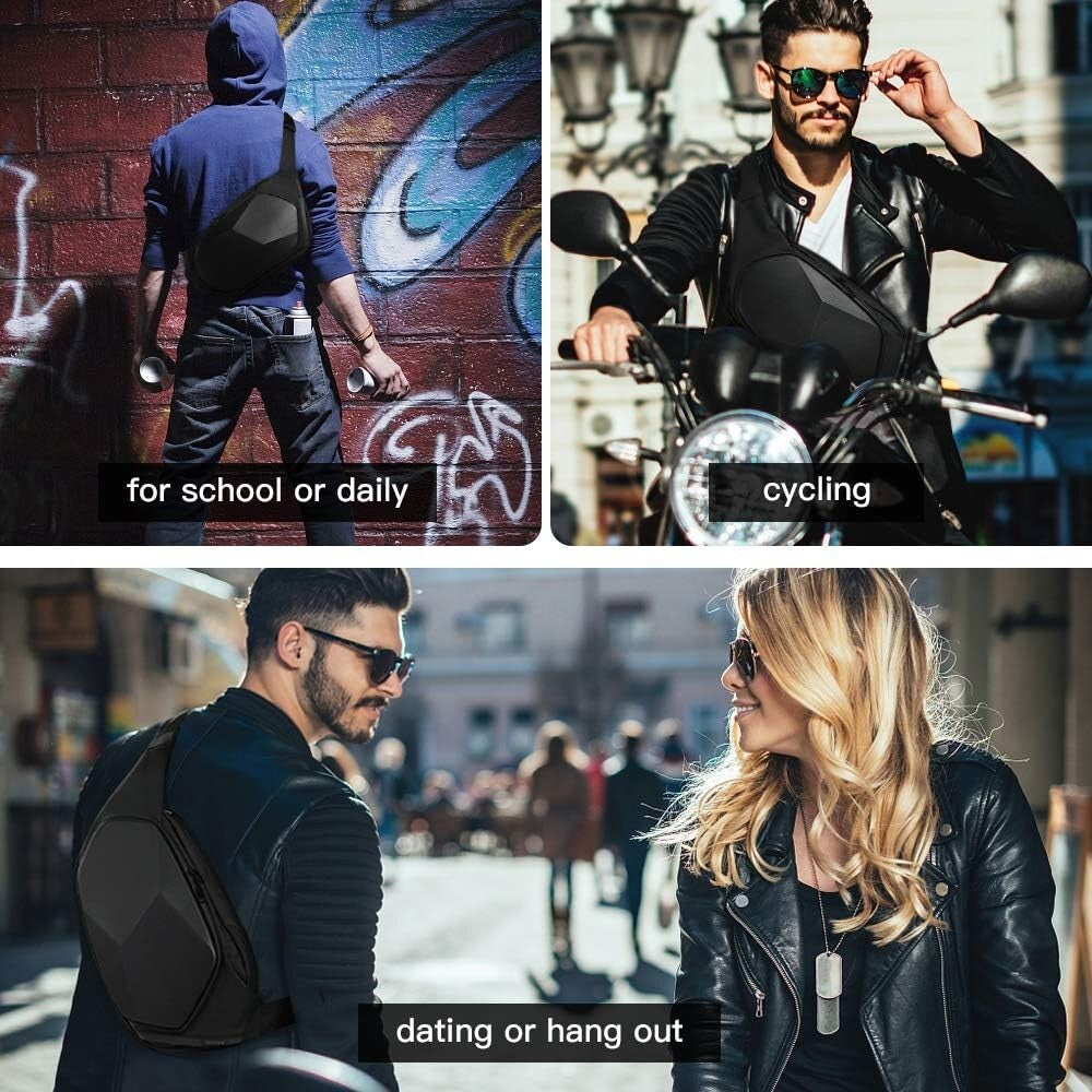 Modern Waterproof Sling Backpack - Reflective Safety & Anti-Theft for Adventures