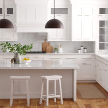 Load image into Gallery viewer, Set of 2 Solid Wood Saddle-Seat Kitchen Barstools - 24 inch White Counter Height
