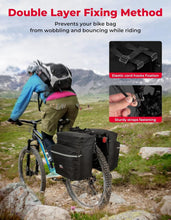 Load image into Gallery viewer, Versatile 34L Bicycle Saddle Bags with Adjustable Straps &amp; Rain Cover - Black