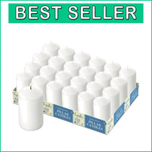 Load image into Gallery viewer, Versatile 24-Pack White Pillar Candles - 2" x 4" for Ambiance &amp; Centerpieces